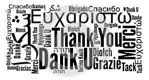 Thank you phrase in different languages photo