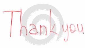 Thank you phrase written on glass, gratitude as basis of good communication