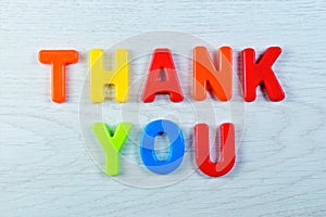 Thank you-a polite word made up of letters of the alphabet, expresses gratitude