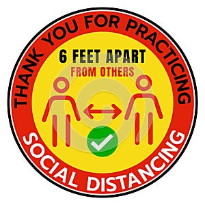 Thank You For Practicing Social Distancing Sign ,Social Distancing Signage or Floor Sticker for help reduce the risk of catching