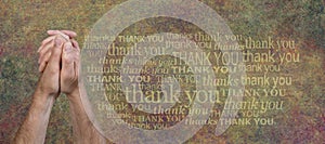 Thank you Prayer Hands Rustic background