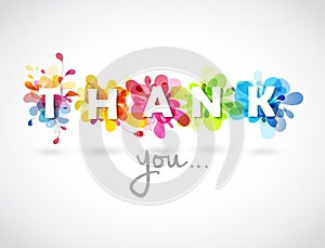 Thank you quotation with colorful abstract backgrounds