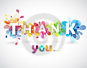 Thank you quotation with colorful abstract backgrounds