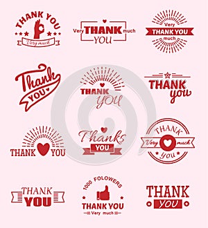 Thank you quote slogan citate text message feeling emotions lettering badge thanksfull quote phrases message flayer