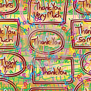 Thank you red stamp style seamless pattern