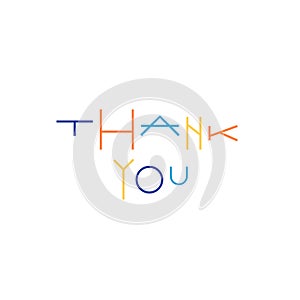 Thank you sign. Colorful typography text.