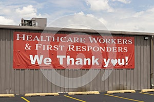 Thank you sign for Healthcare Workers and First Responders. photo