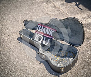 Thank you from street musician