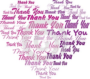 Thank you tagcloud - heart shape