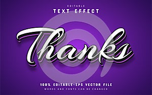 Thank you text effect editable
