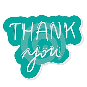 Thank you text on white background. Calligraphy lettering Vector illustration EPS10