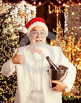 Thank you. tuxedo senior sommelier. new year night might be long. merry christmas to you. lets celebrate. cheerful man