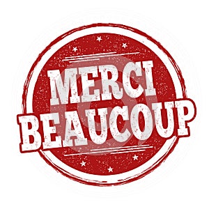 Thank you very much on french language  Merci beaucoup  sign or stamp photo