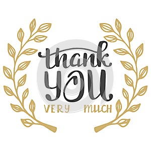 Thank you very much. Hand lettering inscription