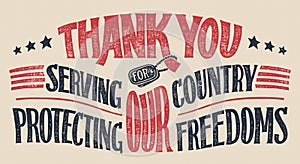 Thank you veterans hand-lettering card