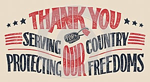 Thank you veterans hand-lettering card photo