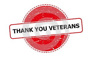 Thank you veterans stamp on white