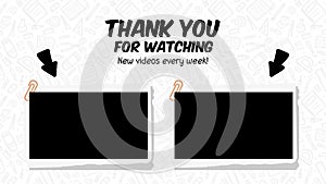 Thank You For Watching animation motion graphic for education or school theme with New Videos Every Week text and recommendation