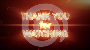 Thank you for watching fire text cinematic trailer background with optical flares explosion 4k 3d thank you for watching for