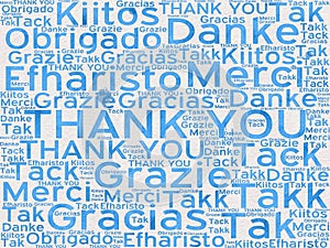Thank You words in different languages as background