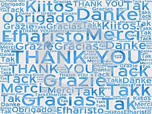 Thank You words in different languages as background photo