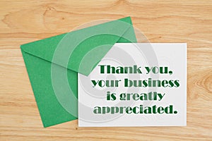 Thank You for your business message