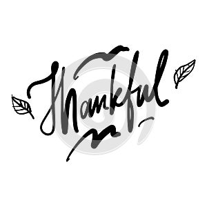 Thankful hand lettering vector illustration