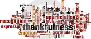 Thankfulness word cloud