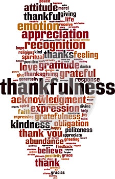 Thankfulness word cloud