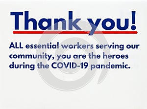 Thanking essential workers coronavirus pandemic