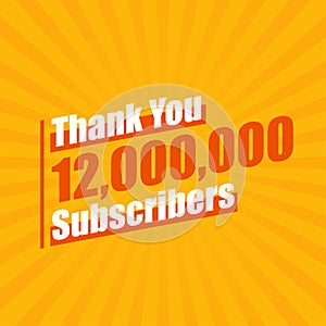 Thanks 12000000 subscribers, 12M subscribers celebration modern colorful design