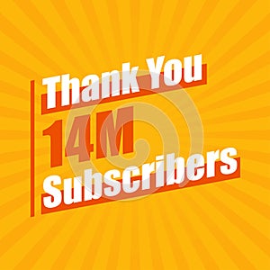 Thanks 14M subscribers, 14000000 subscribers celebration modern colorful design