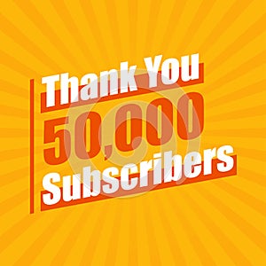 Thanks 50000 subscribers, 50K subscribers celebration modern colorful design