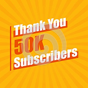 Thanks 50K subscribers, 50000 subscribers celebration modern colorful design