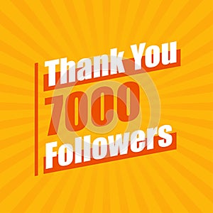 Thanks 7000 followers, 7K followers celebration modern colorful design