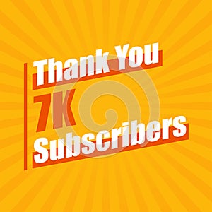 Thanks 7K subscribers, 7000 subscribers celebration modern colorful design