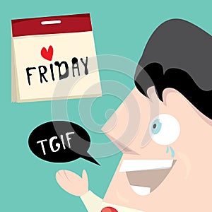 Thanks god it is friday concept. i love friday