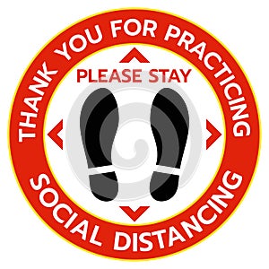Thanks For Practicing Social Distancing Floor sticker Sign photo
