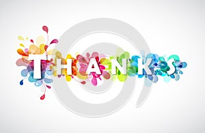 Thanks quotation with colorful abstract backgrounds