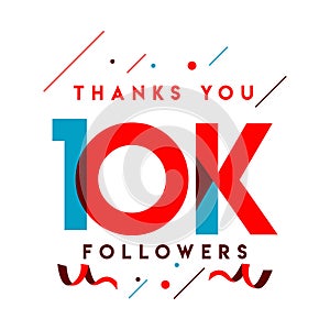 Thanks You 10k Followers Vector Template Design Illustration