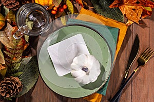 Thanksgiving autumn place setting