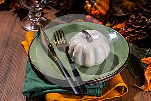 Thanksgiving autumn place setting