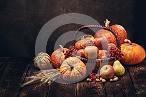 Thanksgiving background. Autumn harvest