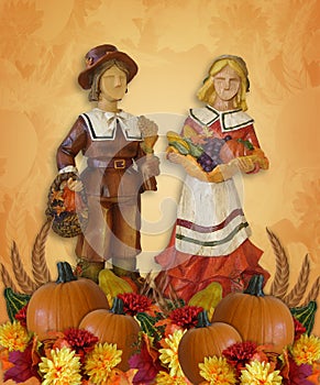 Thanksgiving Background Pilgrims photo