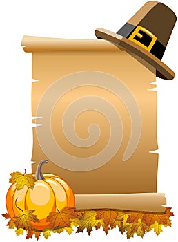 Thanksgiving Blank Parchment Scroll Pumpkin