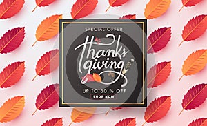 Thanksgiving day sale banner.