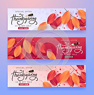 Thanksgiving day sale banner.