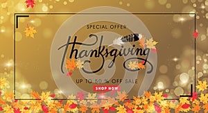 Thanksgiving day sale banner.