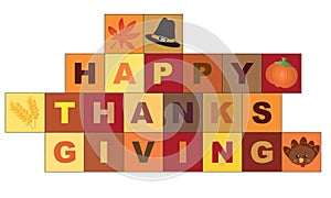 Thanksgiving card with autum icons