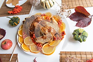 Thanksgiving celebration traditional dinner setting food concept